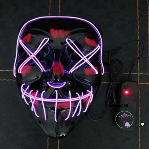 Mặt Nạ Phát Sáng LED 10 Màu - Hóa Trang Hacker Halloween Jason Jabbawockeez Cho Người Lớn & Trẻ Em