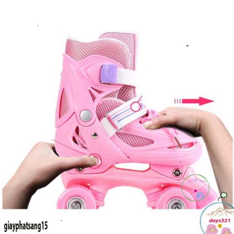 Giày Patin 4 Bánh Chống Ngã Cho Trẻ Em - Giày Trượt Patin An Toàn, Đầy Thú Vị Cho Bé Từ 5-14 Tuổi