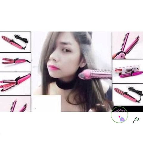 Lược điện 3in1 NOVA 8890 - Máy Làm Tóc Xoăn, Uốn Phồng, Sấy Cúp Tiện Lợi Cho Mọi Loại Tóc