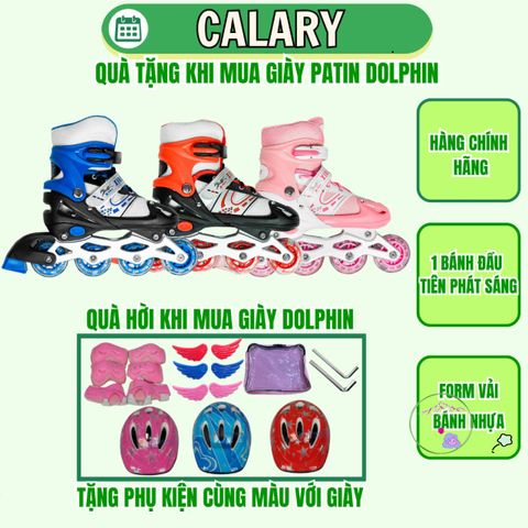 Giày Patin Trẻ Em Centosy Dolphin - Bánh Xe Đèn Sáng, Có Thể Điều Chỉnh Kích Thước, Tặng Kèm Bảo Vệ An Toàn, Thể Thao Vui Nhộn