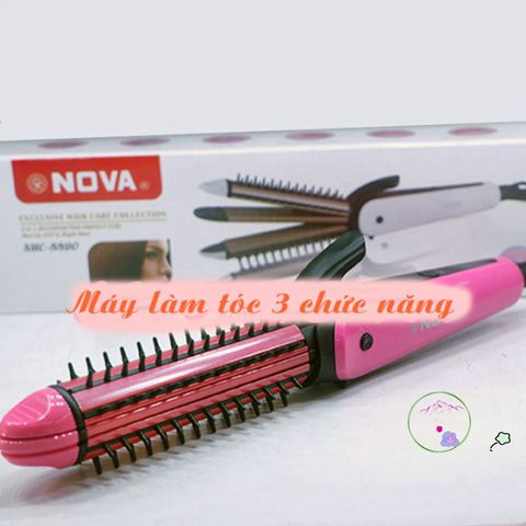 Máy Làm Tóc 3 Trong 1 NOVA 8890 - Uốn, Duỗi, Chải Đa Năng - Thiết Bị Làm Đẹp Tiện Lợi Cho Tóc Wavy, Thẳng, Sóng