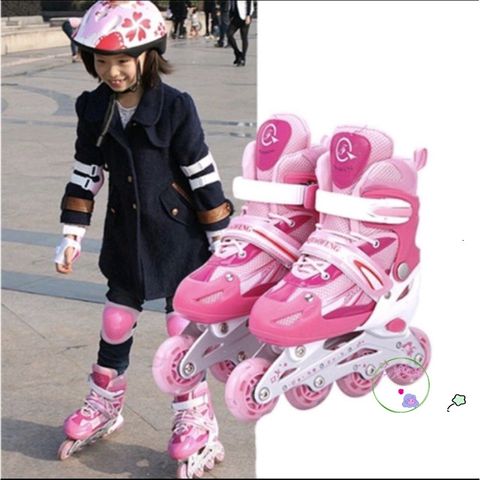 Giày Patin Trẻ Em Cao Cấp Có Đèn LED - Bộ Bảo Hộ & Mũ An Toàn - Cho Bé Từ 3-10 Tuổi, Trượt Patin Giải Trí & Thể Dục