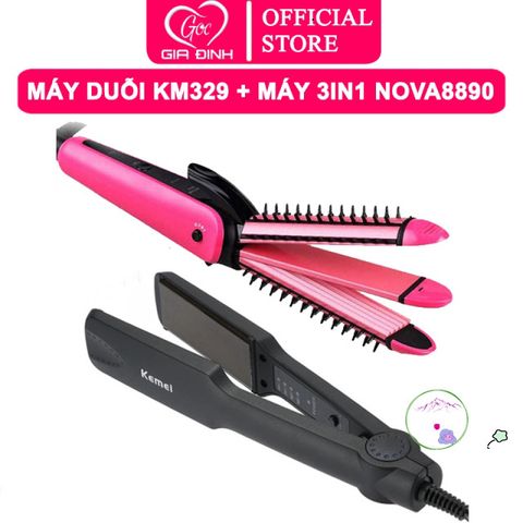 Máy làm tóc đa năng 3 trong 1 NOVA8890 - Máy uốn duỗi 4 nhiệt, công nghệ ceramic, chăm sóc tóc an toàn và hiệu quả.