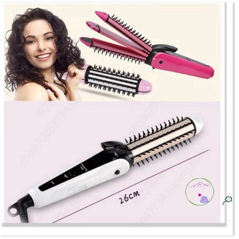 Lược điện Nova NHC-8890 3 trong 1 - Máy kẹp, uốn tóc đa năng, thiết kế nhỏ gọn, an toàn cho mọi loại tóc, dễ sử dụng.