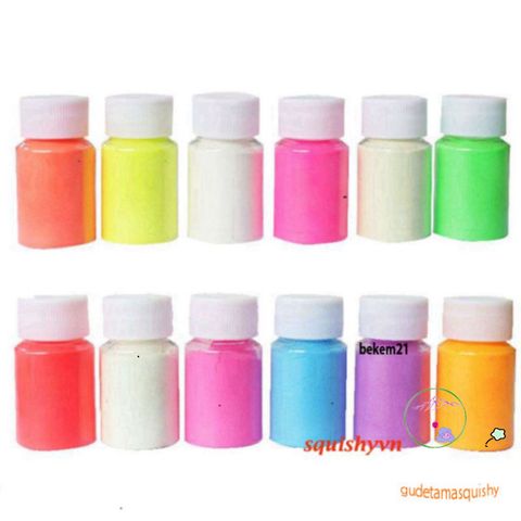 Hũ Bột Dạ Quang Nhuộm Resin Phát Sáng Trong Bóng Tối - 12 Màu Sắc Độc Đáo Cho Trang Sức Nghệ Thuật