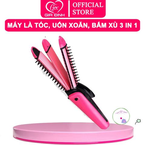 Máy Là Tóc 3 Trong 1 NOVA 8890 - Là Thẳng, Uốn Xoăn, Bấm Xù - Thiết Kế Nhỏ Gọn, An Toàn Cho Tóc, Công Nghệ Nano Bảo Vệ Tóc