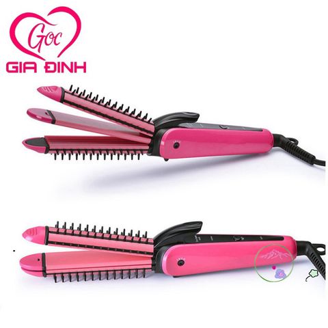 Máy Là Tóc 3 Trong 1 NOVA 8890 - Là Thẳng, Uốn Xoăn, Bấm Xù - Thiết Kế Nhỏ Gọn, An Toàn Cho Tóc, Công Nghệ Nano Bảo Vệ Tóc