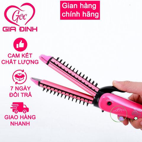 Máy Là Tóc 3 Trong 1 NOVA 8890 - Là Thẳng, Uốn Xoăn, Bấm Xù - Thiết Kế Nhỏ Gọn, An Toàn Cho Tóc, Công Nghệ Nano Bảo Vệ Tóc