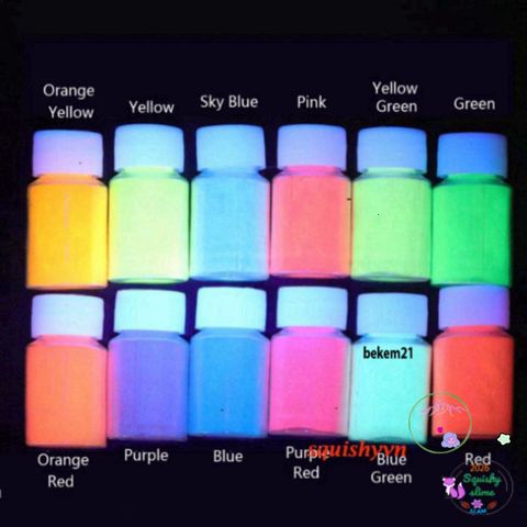 Hũ Bột Dạ Quang Nhuộm Resin Phát Sáng Trong Bóng Tối - 12 Màu Cho Trang Sức Nghệ Thuật Độc Đáo, Hồ Nghệ Sĩ Mê Fan Art
