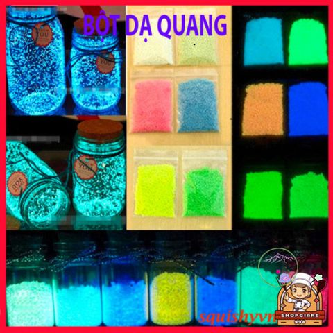 Bột Dạ Quang 10g - Cát Phát Sáng Huỳnh Quang Cho Nghệ Thuật, Trang Trí, Vẽ Mặt, Không Độc Hại, An Toàn Cho Môi Trường