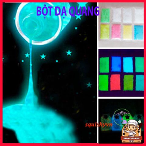 Bột Dạ Quang 10g - Cát Phát Sáng Huỳnh Quang Cho Nghệ Thuật, Trang Trí, Vẽ Mặt, Không Độc Hại, An Toàn Cho Môi Trường