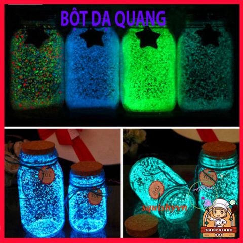 Bột Dạ Quang 10g - Cát Phát Sáng Huỳnh Quang Cho Nghệ Thuật, Trang Trí, Vẽ Mặt, Không Độc Hại, An Toàn Cho Môi Trường