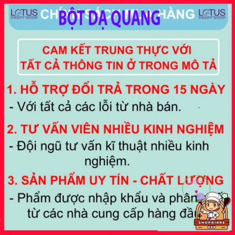 Bột Dạ Quang Nhiều Màu - Phát Sáng Cực Mạnh Dùng Trong Trang Trí và Nghệ Thuật - Lotus Craft Shop