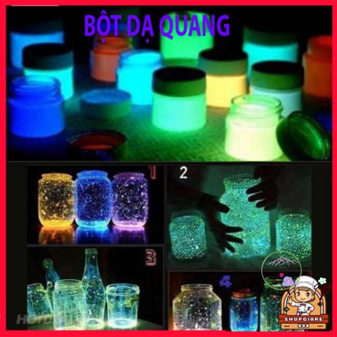 Bột Dạ Quang Phát Sáng 20g - Đa Năng Trộn Sơn Móng, Vẽ Nghệ Thuật - Phát Sáng Đêm, Dễ Dàng Sử Dụng