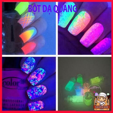 Bột Dạ Quang Phát Sáng 20g - Đa Năng Trộn Sơn Móng, Vẽ Nghệ Thuật - Phát Sáng Đêm, Dễ Dàng Sử Dụng