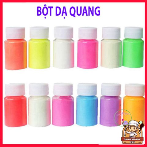 Hũ Bột Dạ Quang Nhuộm Resin 12 Màu - Phát Sáng Trong Tối, Làm Trang Sức Đẹp, Bộ Sưu Tập Độc Đáo Cho Halloween, Tiệc Tùng