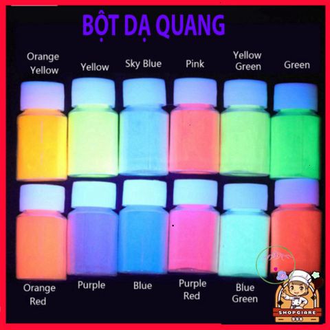 Hũ Bột Dạ Quang Nhuộm Resin 12 Màu - Phát Sáng Trong Tối, Làm Trang Sức Đẹp, Bộ Sưu Tập Độc Đáo Cho Halloween, Tiệc Tùng