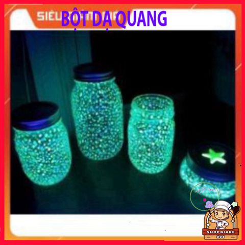 Bột Dạ Quang Hộp 5 Gram Phát Sáng Huỳnh Quang - Màu Sáng Vàng, Xanh, Hồng - Dùng Làm Sơn Minh Họa và Nghệ Thuật
