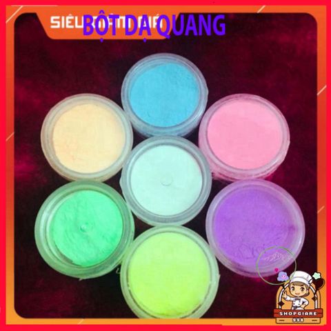 Bột Dạ Quang Hộp 5 Gram Phát Sáng Huỳnh Quang - Màu Sáng Vàng, Xanh, Hồng - Dùng Làm Sơn Minh Họa và Nghệ Thuật