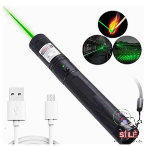 Đèn Laser 303 - Bút Tia Xanh Siêu Mạnh 5mW, Chiếu Xa 3km, Thuyết Trình, Giáo Dục, Hộp Quà Tiện Ích, Nắp Tạo Hình Sao