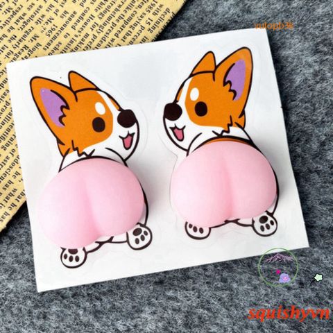 Miếng Dán Silicone Hình Mông SHIBA Đáng Yêu - Giảm Stress, Quả Đào, Mông Shin, Mông Voi, Dụng Cụ Giải Tỏa Căng Thẳng Thời Thượng