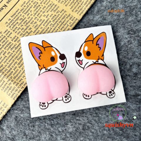 Miếng Dán Silicone Hình Mông SHIBA Đáng Yêu - Giảm Stress, Quả Đào, Mông Shin, Mông Voi, Dụng Cụ Giải Tỏa Căng Thẳng Thời Thượng