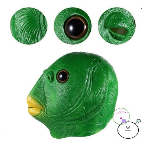 Mặt Nạ Cosplay Quái Vật Cá Xanh - Phụ Kiện Halloween & Tiệc Vui Vẻ, Chất Liệu Silicon An Toàn, Phù Hợp Người Lớn