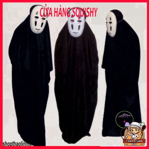 Bộ Costume Vô Diện Spirited Away - Áo Choàng Và Mặt Nạ Cosplay Cho Trẻ Em và Người Lớn - Đồ Hóa Trang Anime Chất Lượng Cao