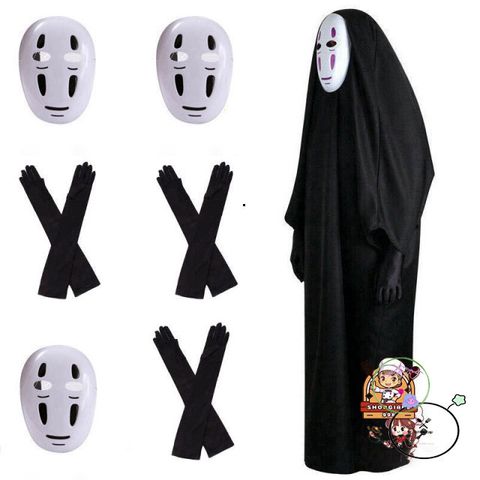 Bộ Costume Vô Diện Spirited Away - Áo Choàng Và Mặt Nạ Cosplay Cho Trẻ Em và Người Lớn - Đồ Hóa Trang Anime Chất Lượng Cao