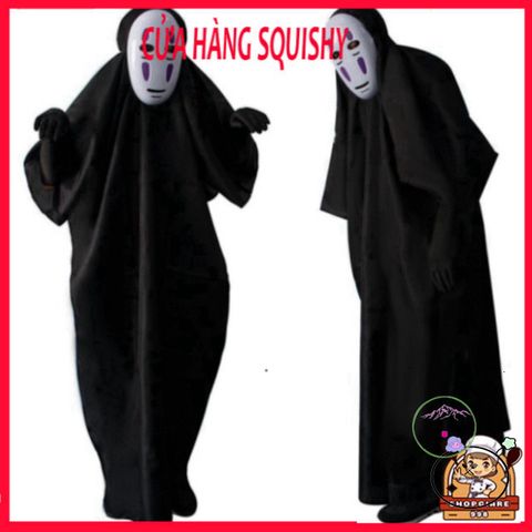 Bộ Costume Vô Diện Spirited Away - Áo Choàng Và Mặt Nạ Cosplay Cho Trẻ Em và Người Lớn - Đồ Hóa Trang Anime Chất Lượng Cao