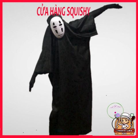 Bộ Costume Vô Diện Spirited Away - Áo Choàng Và Mặt Nạ Cosplay Cho Trẻ Em và Người Lớn - Đồ Hóa Trang Anime Chất Lượng Cao