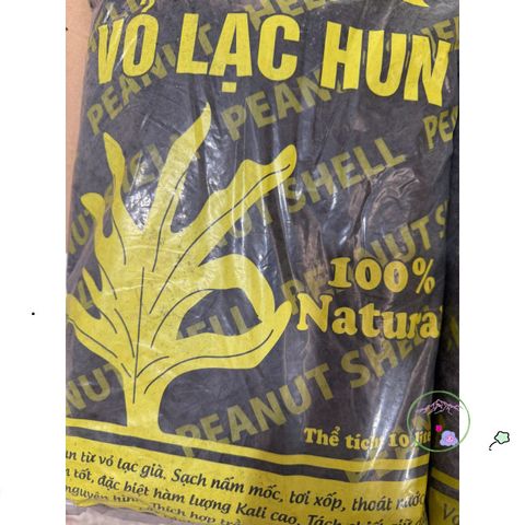 Vỏ Lạc & Trấu Hun Nguyên Cánh 10L - Giá Thể Trồng Rau Sạch & Cây Cảnh, Giữ Ẩm Tốt, Không Nấm Mốc, Dinh Dưỡng Cao