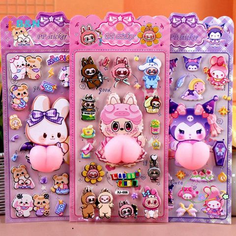 Miếng Dán 3D Kawaii Hình Mông Ngộ Nghĩnh Cho Trẻ Em - Trang Trí Điện Thoại, Sổ Tay Với Chất Liệu An Toàn, Quà Tặng Độc Đáo