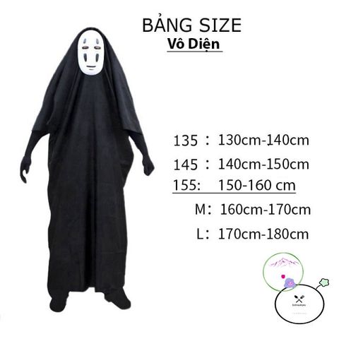 Váy Hóa Trang No Face Kaonashi từ SPIRITED AWAY - Bộ Trang Phục Halloween Đen với Mặt Nạ cho Trẻ Em và Người Lớn