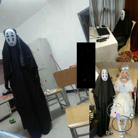 Váy Hóa Trang No Face Kaonashi từ SPIRITED AWAY - Bộ Trang Phục Halloween Đen với Mặt Nạ cho Trẻ Em và Người Lớn