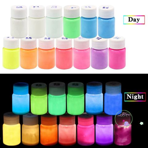 Sơn Dạ Quang Phát Sáng 20g - Màu Vàng, Xanh Da Trời, Xanh Lam, Xanh Lá, Cam, Hồng - Trang Trí Hội Hoạ, Đồ Dùng Đêm Tối