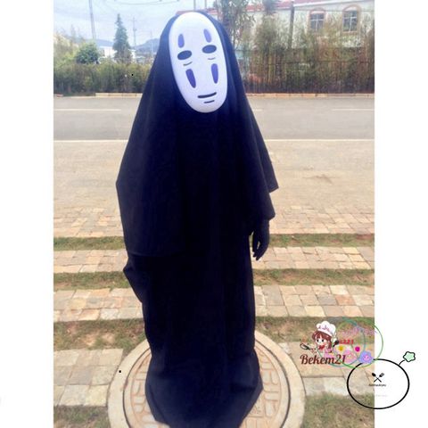 Bộ Trang Phục Hóa Trang Vô Diện Kaonashi - Áo Choàng Đen, Mặt Nạ Bí Ẩn & Găng Tay - Cosplay Anime Spirited Away Cho Người Lớn & Trẻ Em
