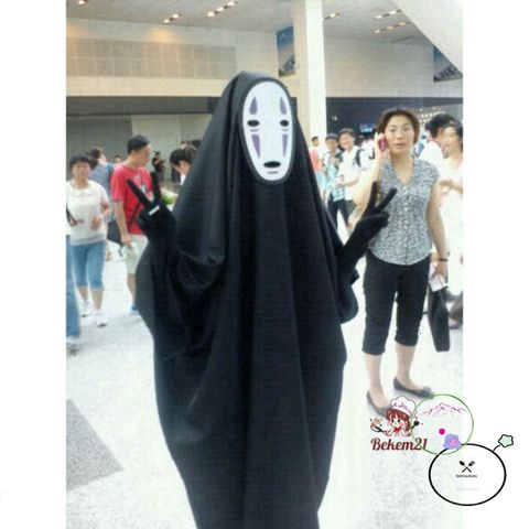 Bộ Trang Phục Hóa Trang Vô Diện Kaonashi - Áo Choàng Đen, Mặt Nạ Bí Ẩn & Găng Tay - Cosplay Anime Spirited Away Cho Người Lớn & Trẻ Em