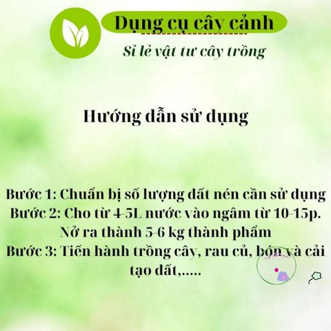Viên Đất Trồng Cây Nén Sơ Dừa Hữu Cơ - Dinh Dưỡng Tốt Cho Rau, Lan & Cây Kiểng, Tiện Lợi Ngâm Nở Gấp 5 Lần