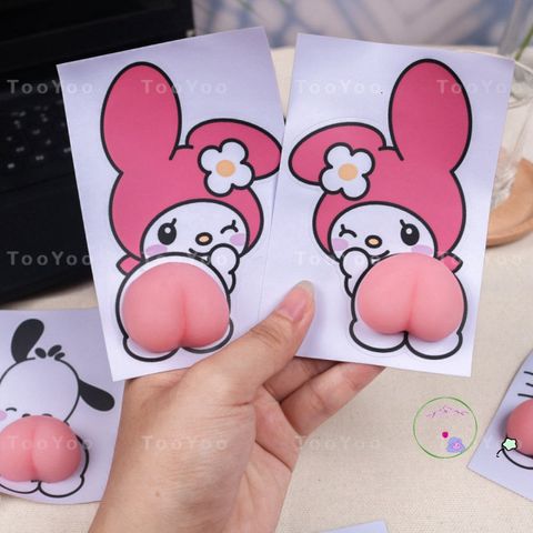 Bộ Sticker Silicon Chống Va Đập Sanrio 3D - Hình Dán Cinnamoroll, Kuromi, Melody, Pochacco, Hello Kitty - Phụ Kiện Đáng Yêu