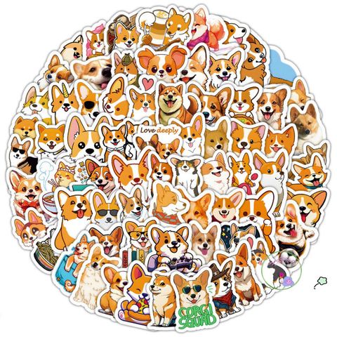 Bộ Sticker Chó Corgi Mông Bự Cute - Chống Nước, Đa Dạng 5/20/40/100 Cái, Hoàn Hảo Dán Laptop, Mũ Bảo Hiểm, Vali