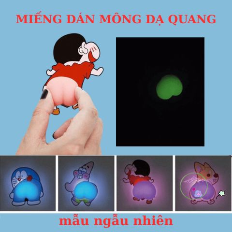 Bộ 3 Miếng Dán Mông Dạ Quang Hoạt Hình - Trang Trí Phát Sáng Ngộ Nghĩnh Cho Điện Thoại, Laptop, Tủ Lạnh, Quà Tặng Hài Hước