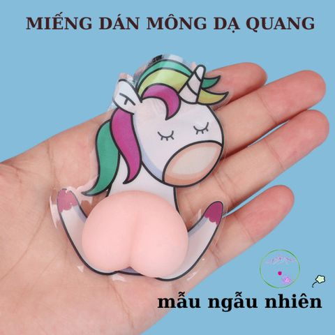 Bộ 3 Miếng Dán Mông Dạ Quang Hoạt Hình - Trang Trí Phát Sáng Ngộ Nghĩnh Cho Điện Thoại, Laptop, Tủ Lạnh, Quà Tặng Hài Hước