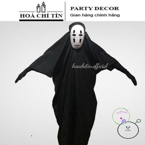 Bộ Trang Phục Halloween Vô Diện Đen - Áo Choàng, Mặt Nạ & Găng Tay Cho Bữa Tiệc Hóa Trang, Cosplay Thú Vị