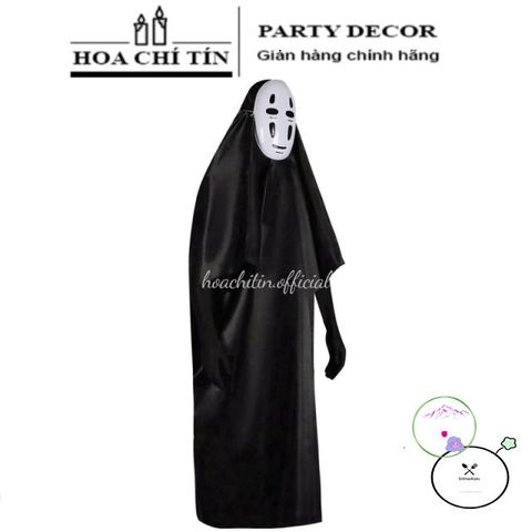 Bộ Trang Phục Halloween Vô Diện Đen - Áo Choàng, Mặt Nạ & Găng Tay Cho Bữa Tiệc Hóa Trang, Cosplay Thú Vị