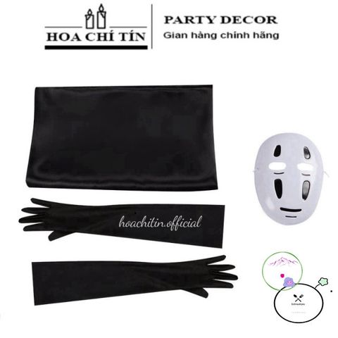 Bộ Trang Phục Halloween Vô Diện Đen - Áo Choàng, Mặt Nạ & Găng Tay Cho Bữa Tiệc Hóa Trang, Cosplay Thú Vị