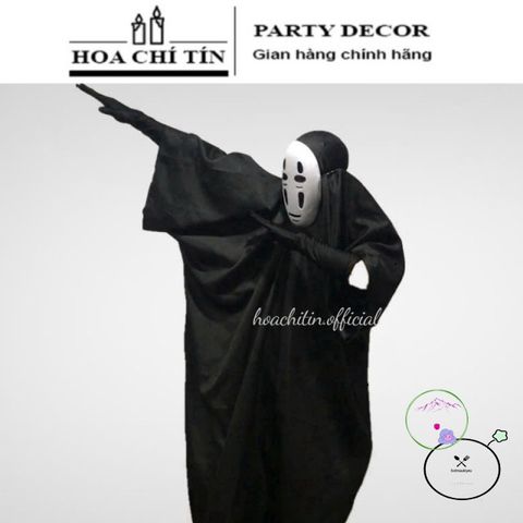 Bộ Trang Phục Halloween Vô Diện Đen - Áo Choàng, Mặt Nạ & Găng Tay Cho Bữa Tiệc Hóa Trang, Cosplay Thú Vị