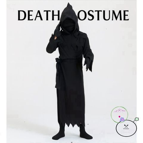 Bộ đồ hóa trang Thần Chết Phantom cho bé trai - Áo choàng, mũ và lưỡi hái Halloween, độc đáo, cho bé từ 5-10 tuổi