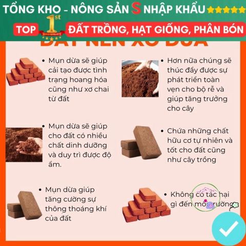 Viên Đất Nén Xơ Dừa Kháng Khuẩn - Giải Pháp Trồng Rau Sạch và Hạt Giống Tiện Lợi, Chất Dinh Dưỡng Tự Nhiên Hữu Cơ