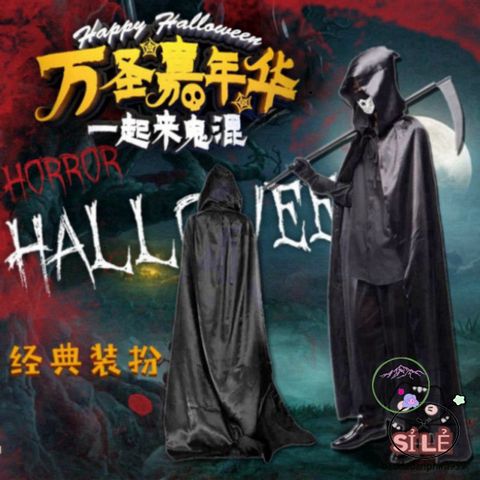 Bộ Trang Phục Halloween - Áo Choàng Thần Chết, Mặt Nạ Độc Đáo & Lưỡi Hái Bí Ẩn cho Tiệc Hóa Trang Bùng Nổ